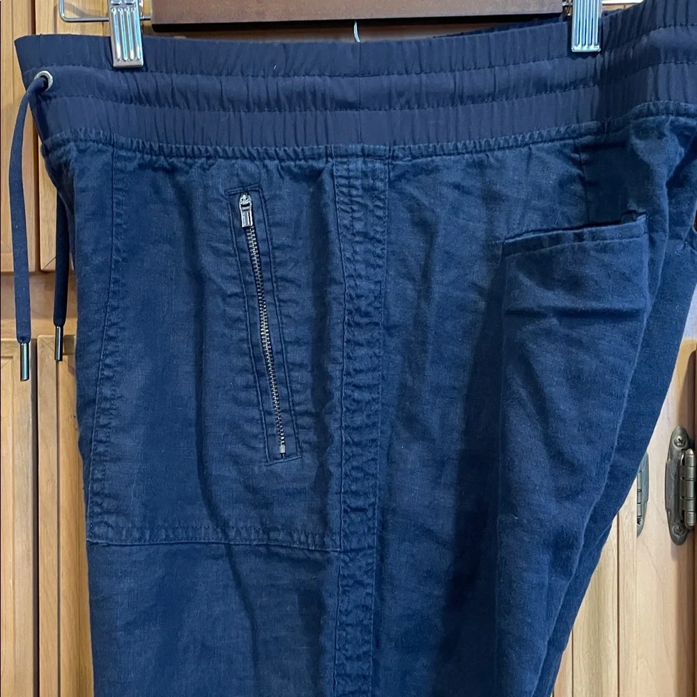 Athleta Cabo Linen Pants size 6 navy - Picture 8 of 11